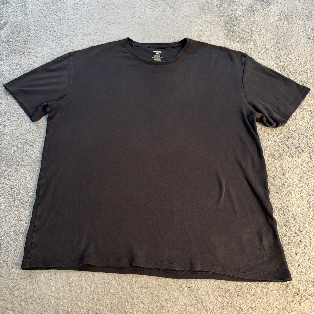 True Classic Men T-Shirt XL Black Solid Pima Cotton Crew Neck Short Sleeve Top